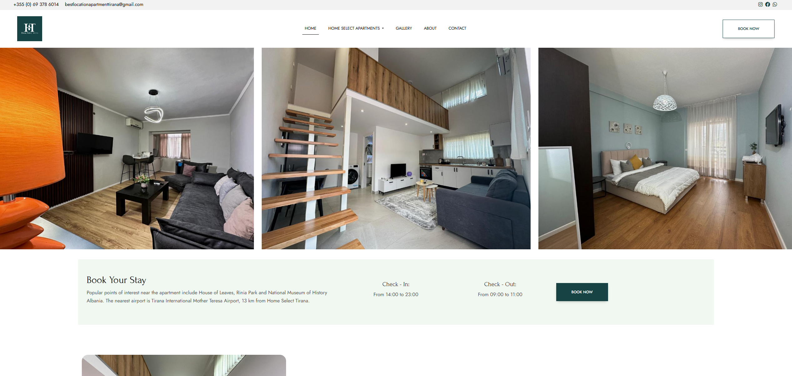 Home Select Tirana - Apartment Accommodation Website by WebWorks